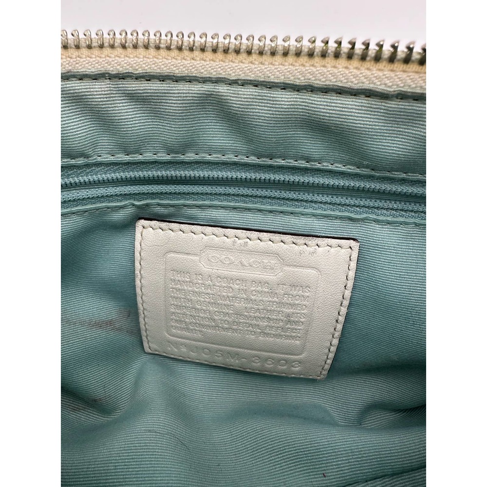 Coach Blue and Cream Monogram Shoulder Bag - Picture 10 of 10